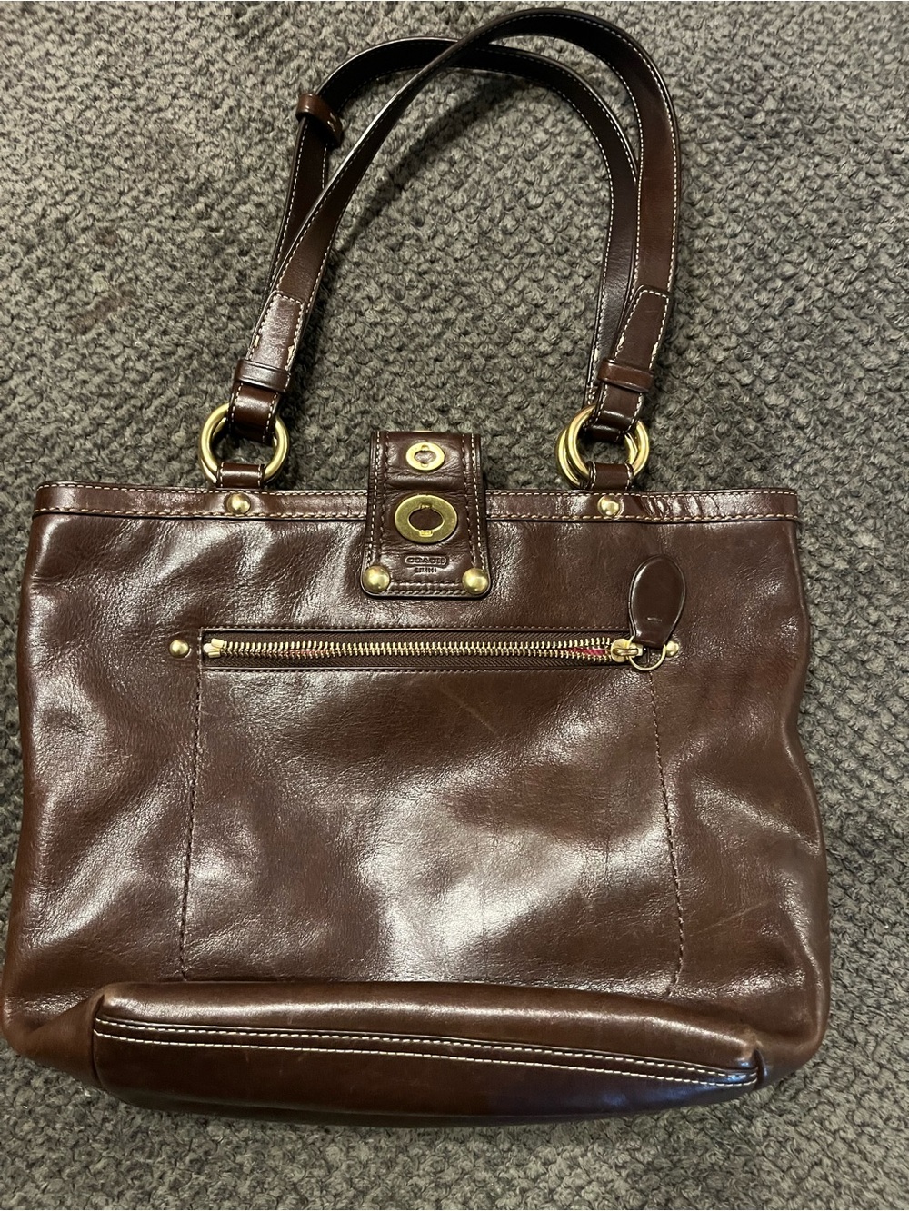 Vintage Coach Lilly Legacy 13757 Turn LockbBrown Leather Shoulder Bag - Picture 6 of 10